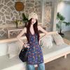 Women's Plus Size Floral V-neck Sleeveless Slimming Dress