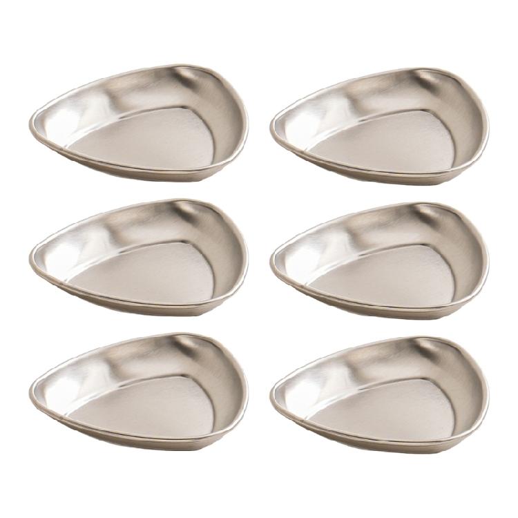 Set Of 6 Unique Stainless Steel Miniature Bowls Appetizer Plates Suitable for Sauces and Seasoning with Easy Cleaning