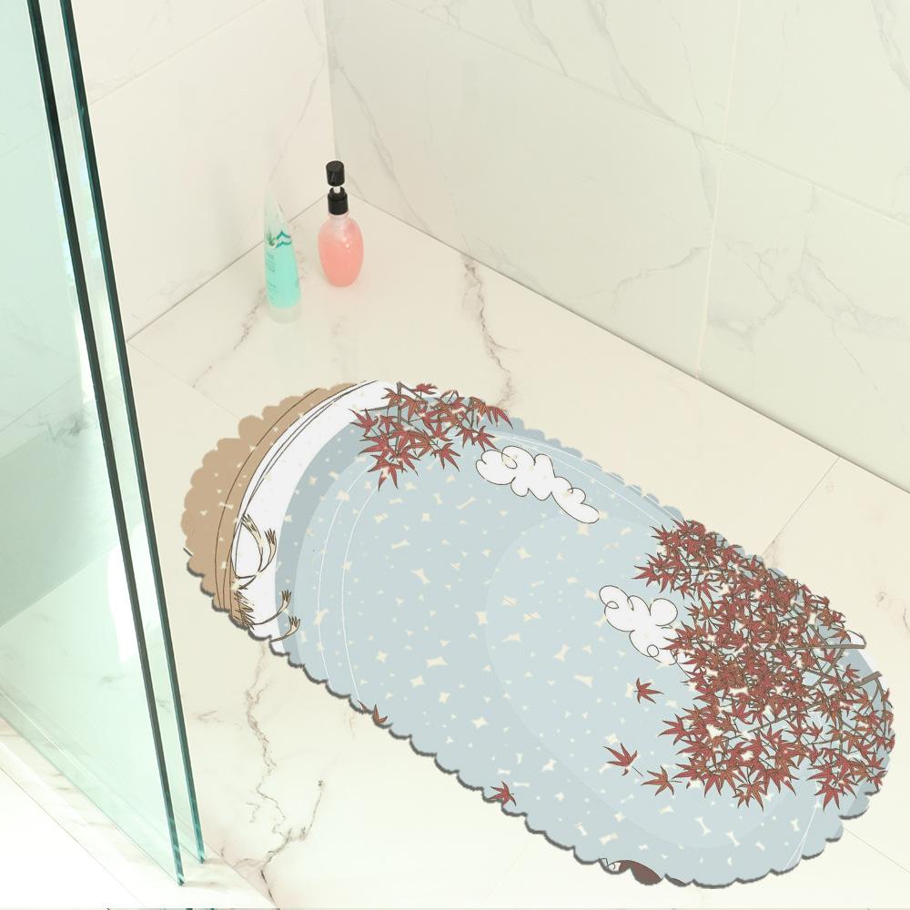 Beautiful Illustrations Balcony Bathroom Mat Hydrophobic Non-Slip Door Mat Swimming Pool Public Places Non-Slip Floor Mat
