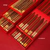 Red Sandalwood Chicken Wing Wood Chopstick Set - Single-Chopstick Gift Box, Paint-Free, Wax-Free, Ideal for New Year Gifts.