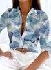 1116 Neues Damen Langarmshirt Sommer Europäischer und Amerikanischer Trend 1D Bedrucktes Hemd