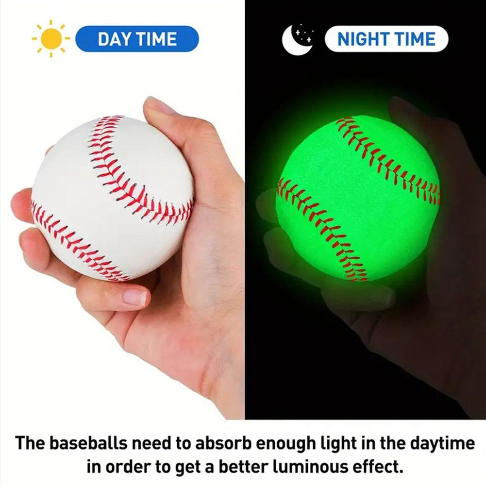 Glow Baseball Colorful LED Light Up White 2 Shining Molds Faux Leather Rechargeable Practice Baseball Kids bianco