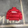 Zimní Streetwear v Y2K stylu Unisex Puffer bunda s kapucí Pruhovaná Volný střih Pro teenagery