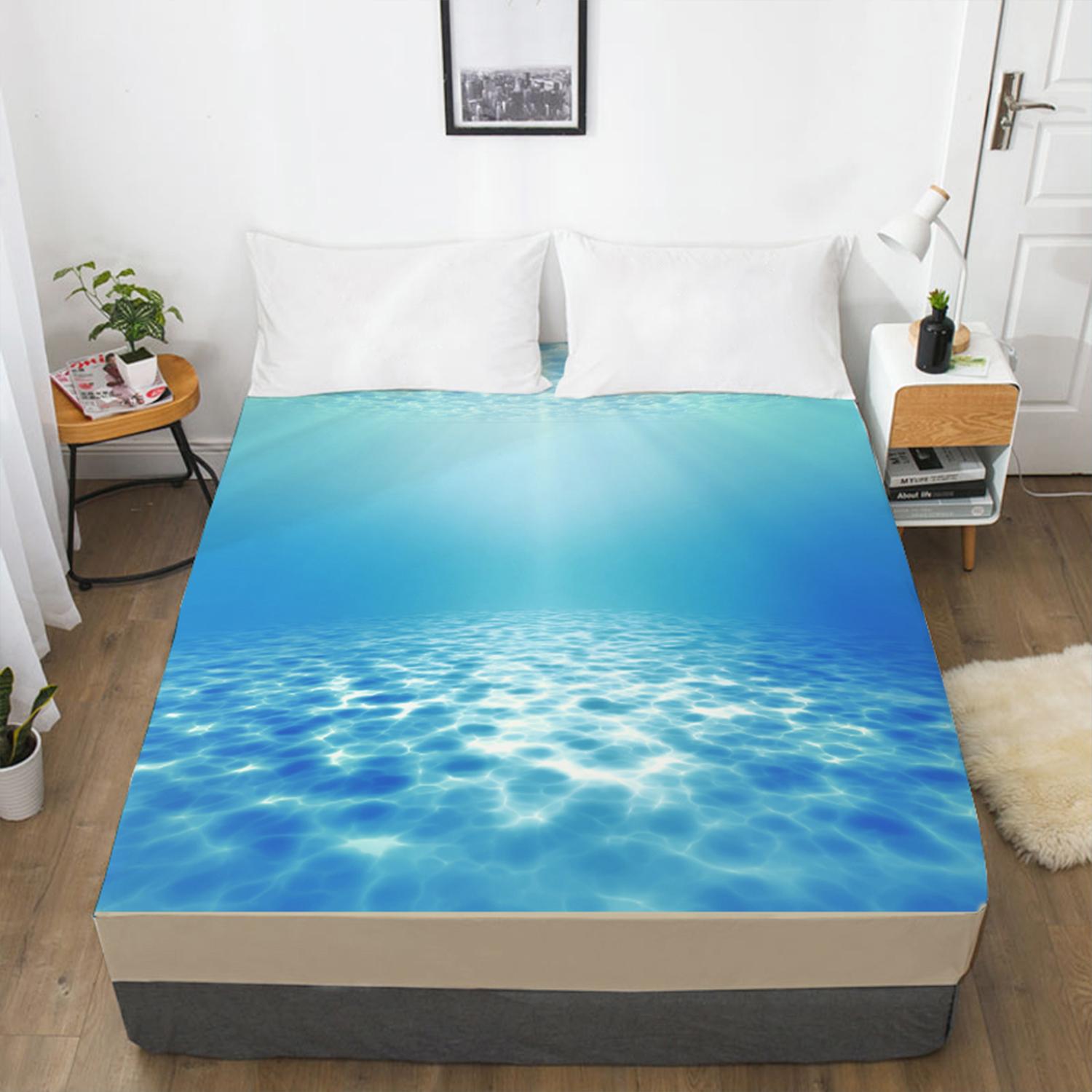 

Простыня с гавайским узором, напечатанная на 3D-принтере, чехол для матраса, простыня с эластичной резинкой, постельное белье, одинарный предмет 120x200 3pcs