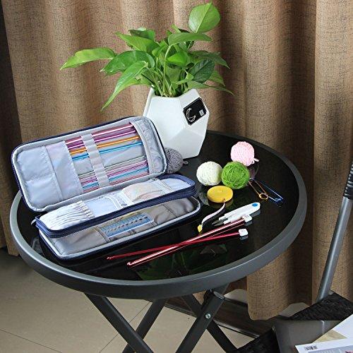 Teamoy Knitting Needle Storage Case for Circular Needles, Knitting Needles (up to 25cm), Crochet Hooks, Lace Hooks, Scissors, Sewing Needles, and Stit