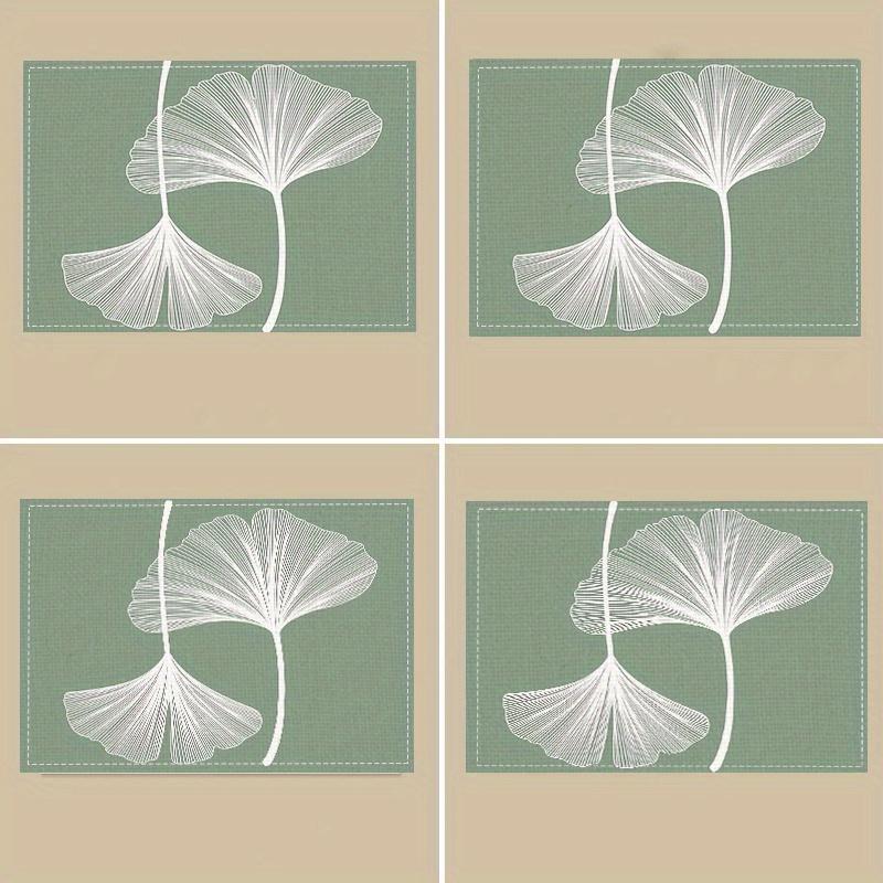 Extremely Simple Wind Ginkgo Leaf Green Meal Mat Thermal Insulation Table Mat Desktop Decoration Accessories 2PCS