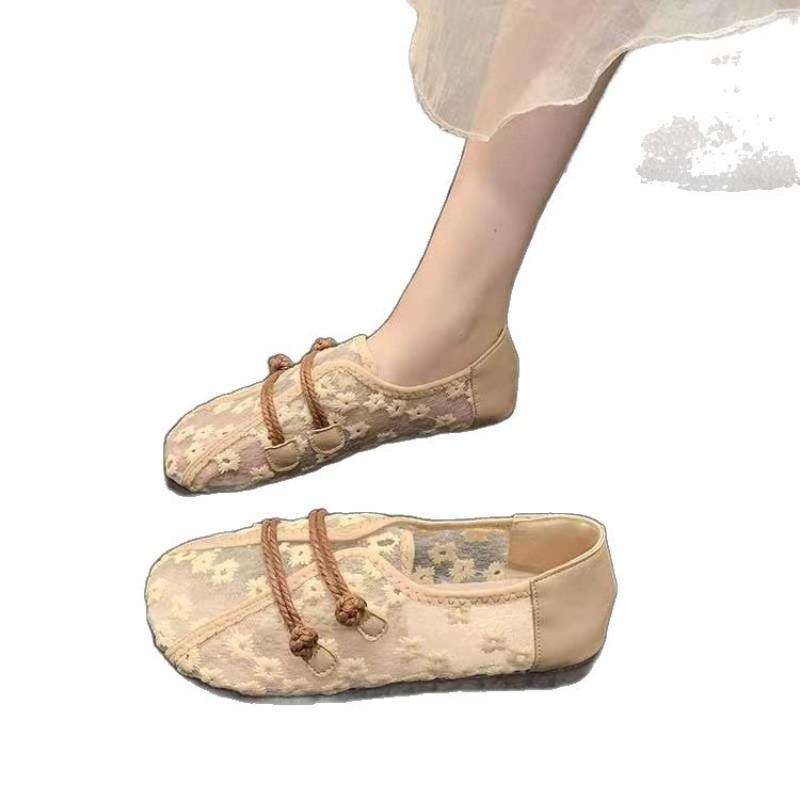 Soft-soled Low-cut Single Shoes - New Style, Breathable Flat-bottom Mesh Surface Shoes for Women