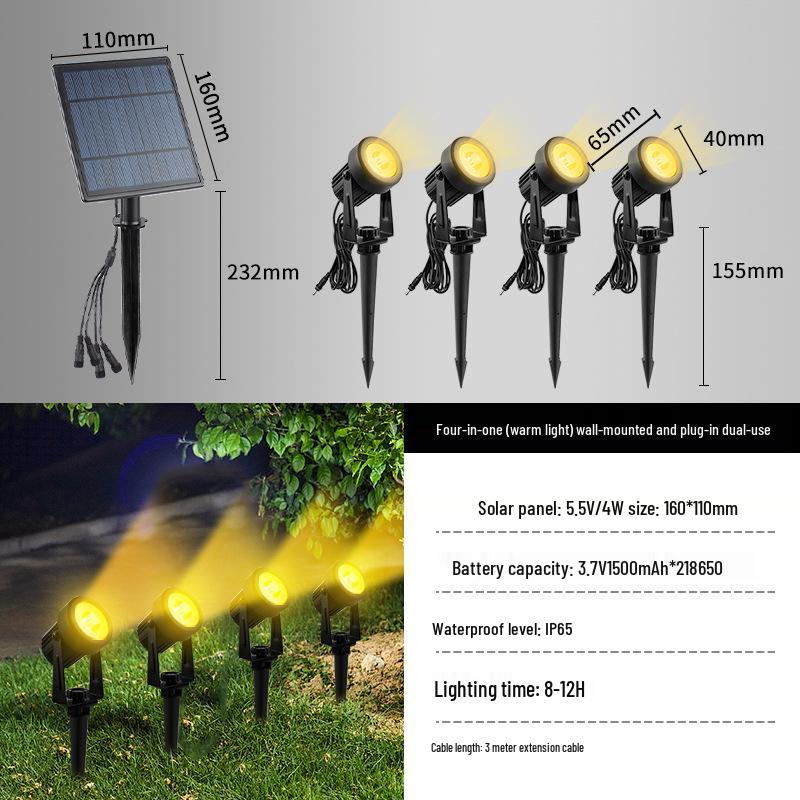 Ultra-Bright Waterproof Solar Ground Spotlight for Outdoor Garden and Landscape Lighting