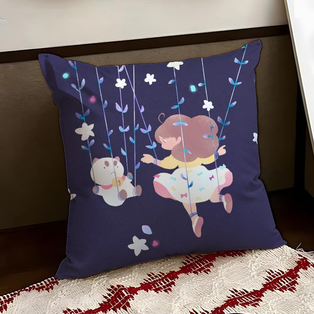 BBee And PPuppycat Cushion Cover Reversible Soft Durable Pillow Cover Home  Car MultiScene Use for Daily Comfort