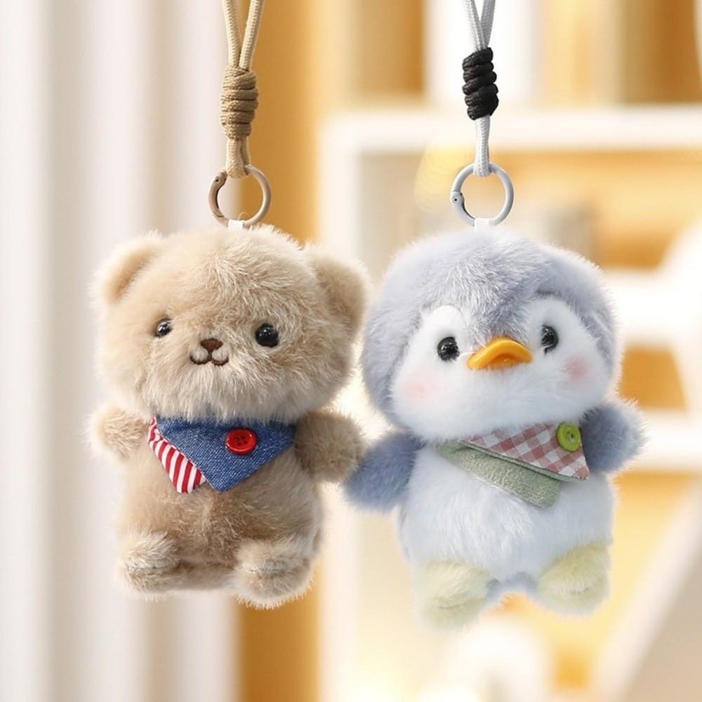 Dressed Cartoon Stuffed Doll Fluffy Plush Hanging Doll Amusing Plush Keychain Bag Ornament