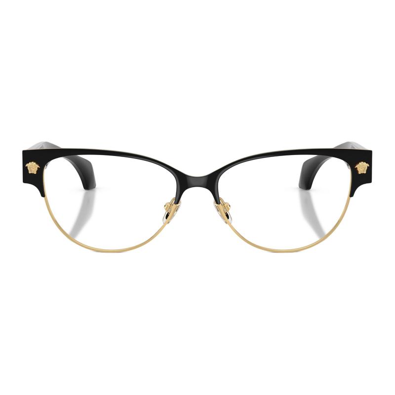 Versace Brand logo design metal cat eye optical glasses women's black 65979841 VE13181433-Black 53