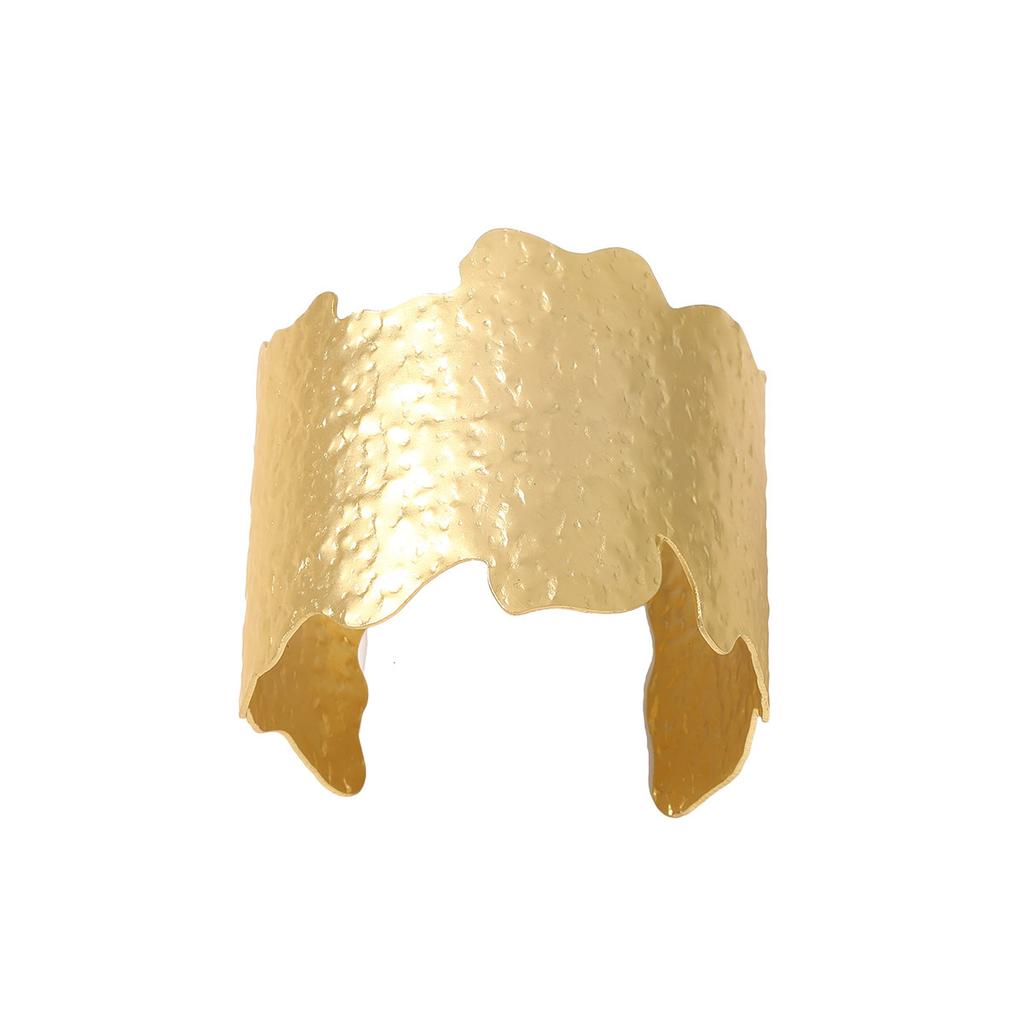 New retro cold style hip hop trend street shot irregular wide face concave convex personality opening bracelet bracelet