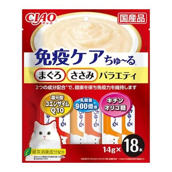 CIAO Immune Care Churu Tuna/Chicken Fillet Variety 14g x 18 pieces