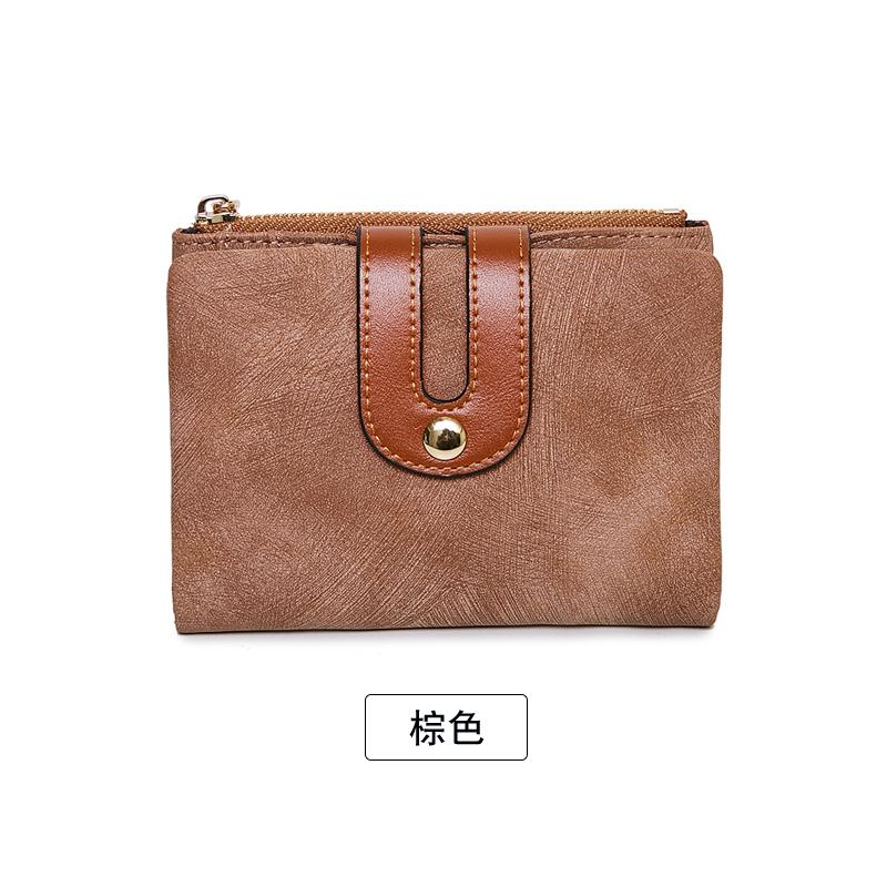 

Fashion Women s Wallet PULeather Short Double Fold Wallet ColorContrast Large Capacity Women s Credit Card Card Bag