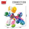 TOYLINX Home Decor Micro Building Blocks Balloon Dog DIY Model Assembly Toy Colorful Interlocking ABS Children's Toys