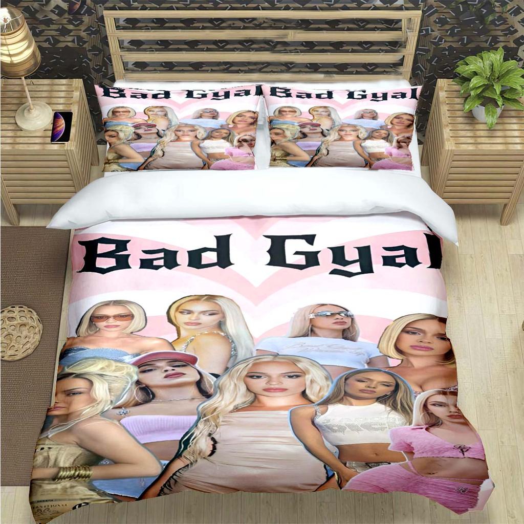 Fashion Spain Female Singer B-Bad G-Gyal Print Bedding Set Duvet Cover Comforter Bed Youth Kids Girl Boys Luxury Gift