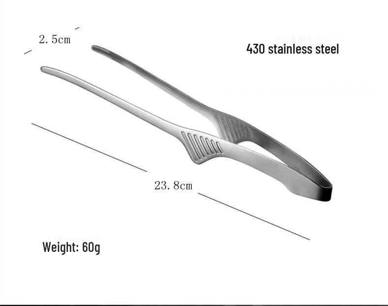 304 Stainless Steel Korean BBQ & Bread Baking Tongs for Meat, Grilling, and Japanese Cuisine