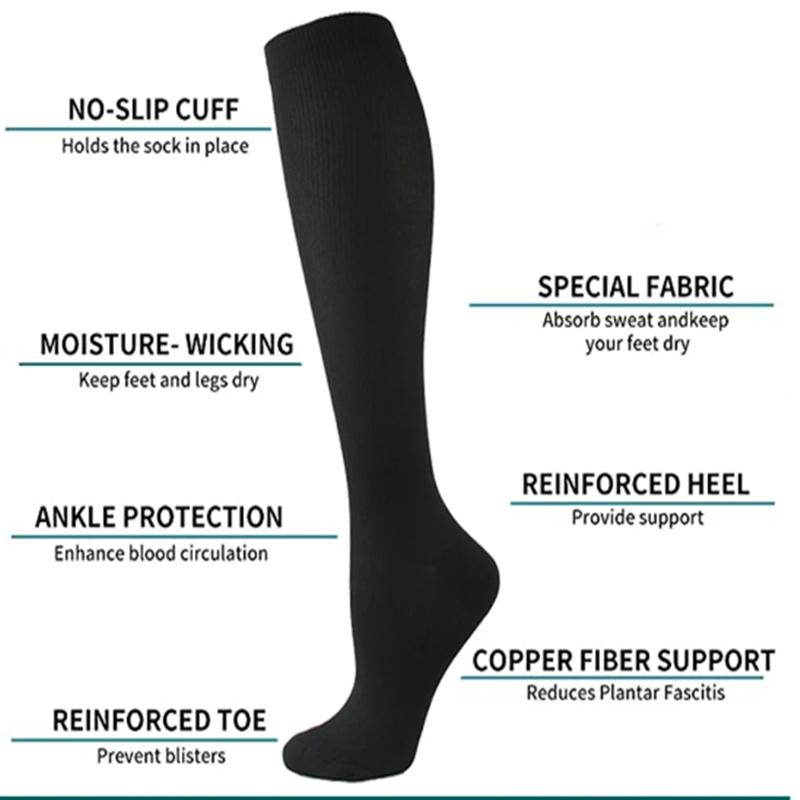 Krampfadern Kompressionssocken Passend für Golf Rugby Laufen Wandern Sport für Anti-Müdigkeit Fahren Reisen Flug Frauen Männer Socken