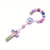 1PC Colorful Ceramic Bead Bracelet - Cartoon Cartoon Cross Bracelet Catholic Holy Christ Cross Prayer Bead