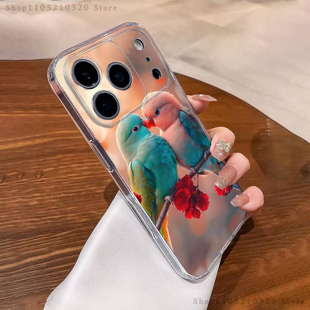 Birds Animal Parrot Phone Case For iPhone 17,16,15,14,13,12,11 Pro,Max,Plus,XR,Mini,E Clear Full-coverage Soft Cover