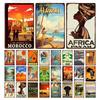 Morocco Hawaii Africa Sunset Scenery Metal Sign Vintage Travel Poster Hot Sale Wall Art Decoration Retro Iron Painting Tin Pl