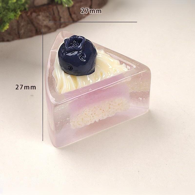 5Pcs Sweet Triangle Transparency Fruits Cake Creative Resin Decor Cabochon Diy For Handmade Dollhouse Decor Ornament Gifts