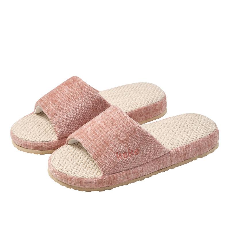 Four Seasons Simple Thick Bottom Cotton and Linen Slippers Women's Spring and Autumn Home Indoor Household Wood Floor Men's Linen Mop