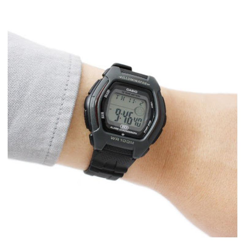 Casio YOUTH Series-Silicone Small Square STANDARD Ten Years Electric Large Dial Sports Watch Men's Black Quartz Movement Resin Strap HDD-600-1A