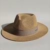 Handgeweven Hoed Veer Accessoire Mannen Breedgerande Panama Jazz Hoed Buiten Zonbescherming Stro Hoed Unisex Stijl voor Lente & Zomer