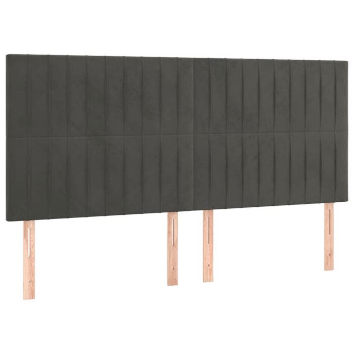 Maison Exclusive - Tête de lit Gris foncé 200 x 5 x 118/128 cm Velours