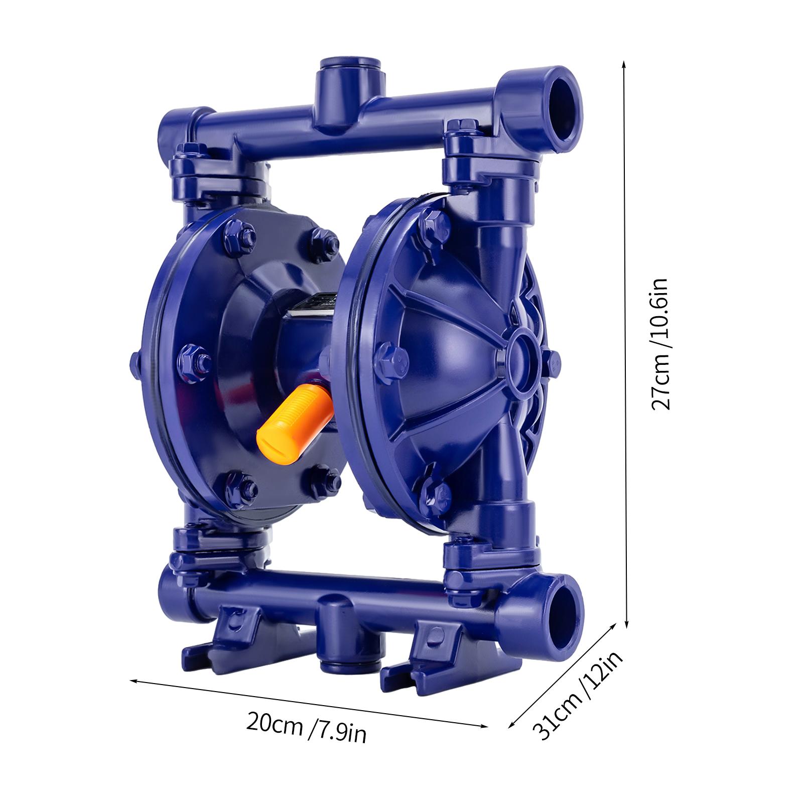 

Air Operated Diaphragm Pump Inlet Outlet 1/2 Double Diaphragm Pump For Water Low Viscosity Fluids Pump 12 GPM QBK-15 Other&EU синій