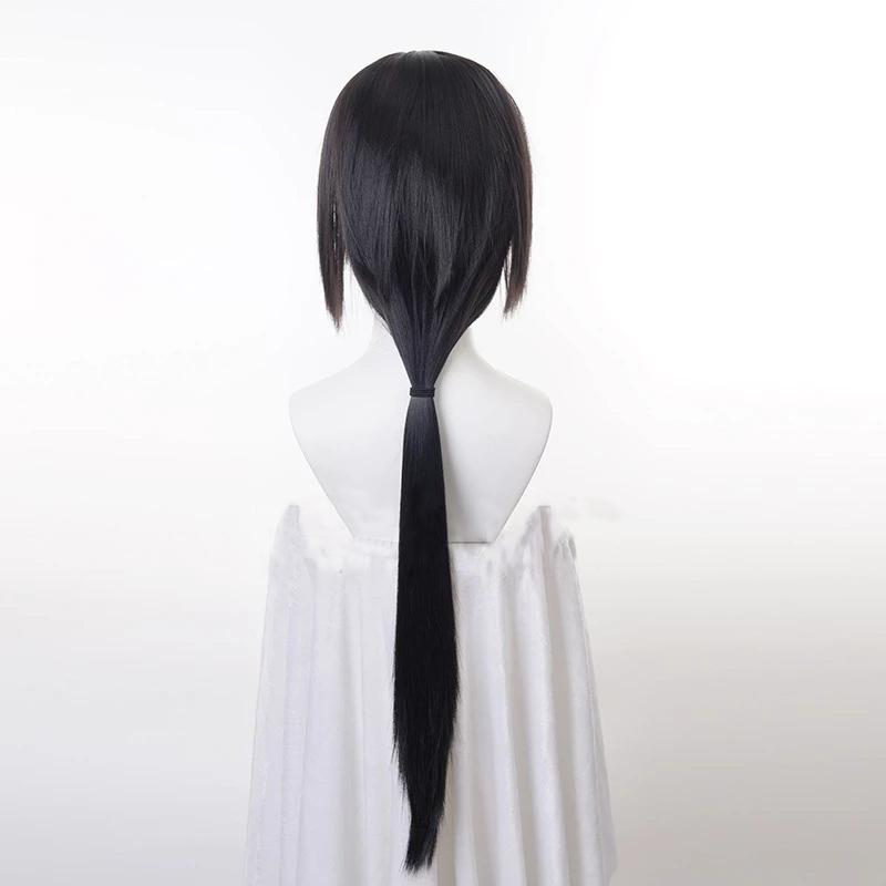 Anime Itachi Uchiha Long Straight Black Uchiha Itachi Cosplay Wig Heat Resistant Synthetic Wigs + Headband + Wig Cap