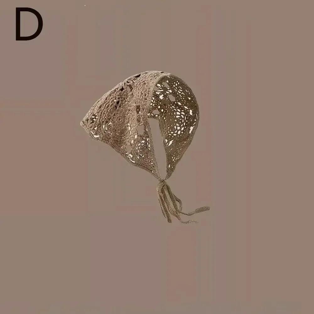 Dreieck-Stirnband Französischer Pastorale Stil Gestrickte Häkelblume Erdbeere Kopftuch Hut Gestrickt Mädchen Handgemacht Häkeltuch