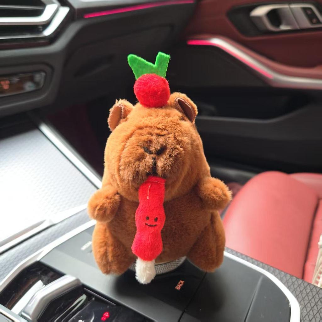 Capybara Plush Keychain Tanghulu Pull String Bag Charm Toy
