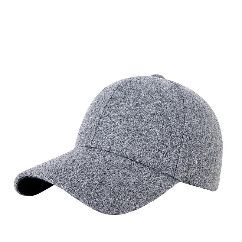 Autumn and Winter Wool Woolen Baseball Hat Men and Women Autumn and Winter Thickened Thermal Cap Dongguan High-quality Hat
