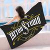 Tattoo Shop Logo Beach Towel Colorful Bath Towels for Girl Microfiber Quick Dry Sand Free Beach Yoga Spa Gym Pool