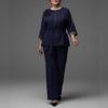 2026 Plus Size Women's Leopard Print Floral Patchwork Set - Elegant European & American Style