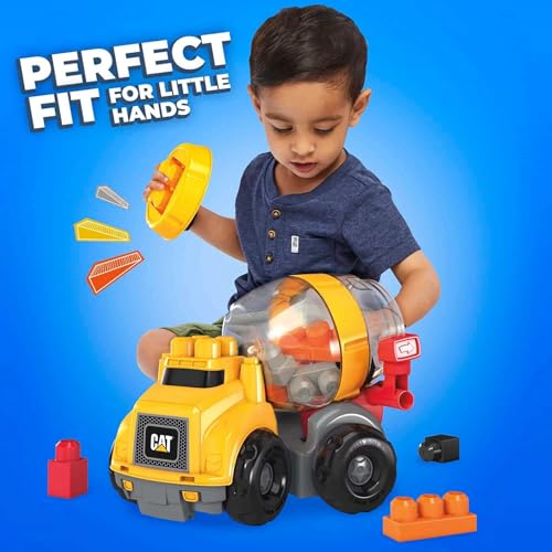 Mega Bloks CAT Cement Mixer Truck (9 Pieces) for Ages 1 and Up (GFG11)