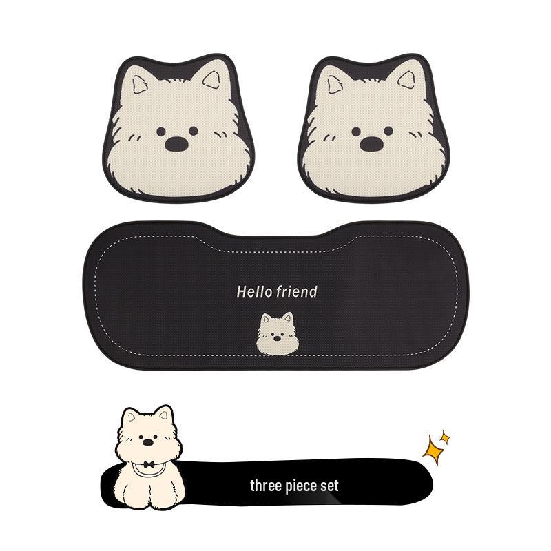 West Highland Cartoon Ladies Car Seat Cushion for Volkswagen Golf, Sagitar, Tayron, and T-Roc - All Seasons.