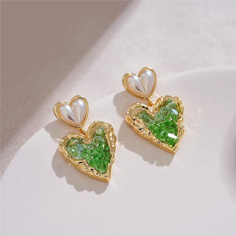 Luxus Kristall Herz Liebe Ohrstecker Für Frauen Mädchen Französisch Ins Vintage 2025 Mode Koreanisch Hochzeit Romantischer Schmuck Geschenke