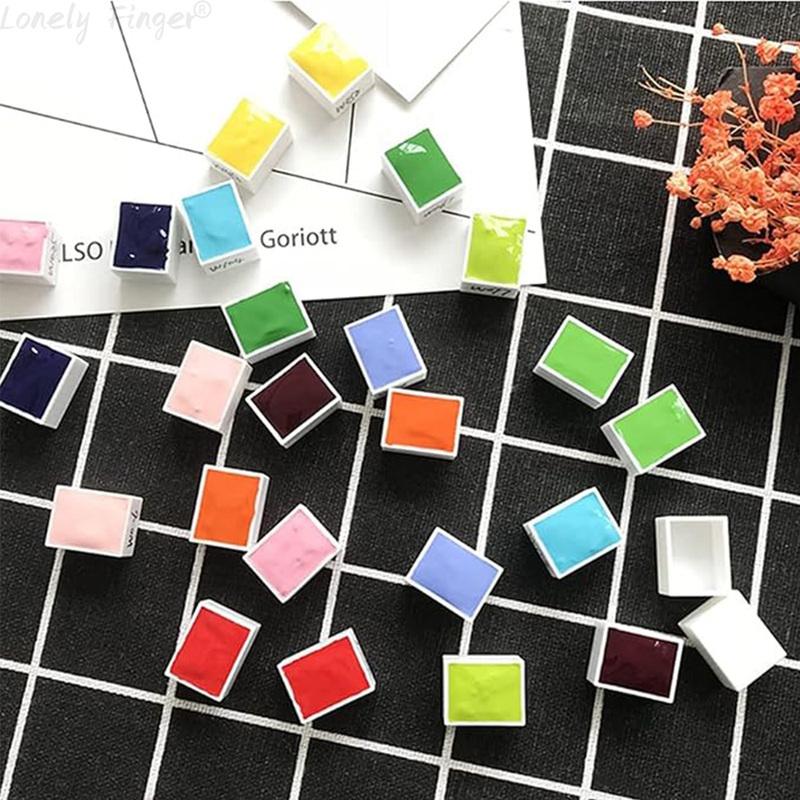 50/100/200 Pieces 0.5 ml Empty Watercolour Paint Pans White Plastic for DIY Watercolour Oils Watercolour Pans Replacement