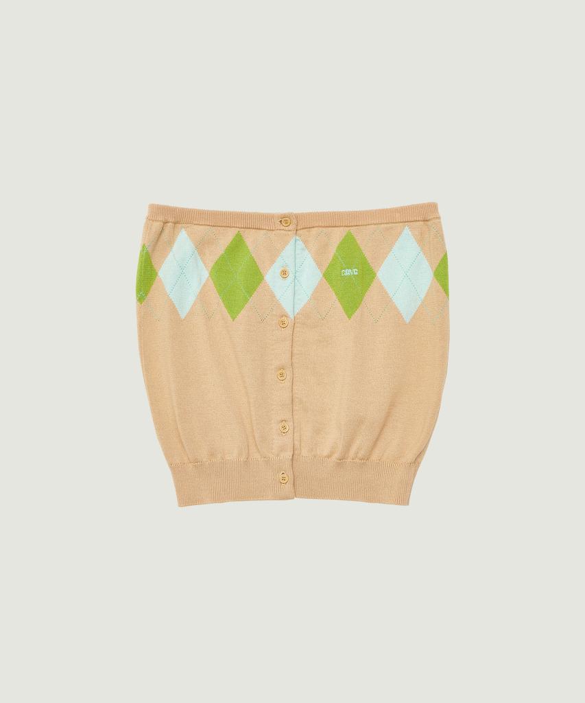 GROVE Veni Argyle Tube Top (Beige)