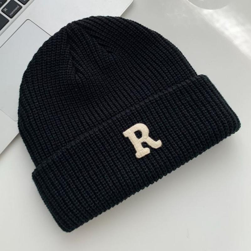 Popular Letter Beanie Hat for Female Y2K Girl Winter Autumn Thick Crochet Hat Soft Breathable Women Casual Skull Cap