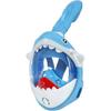 Kids Snorkel Mask Full Face Snorkel Mask For Kids 180 Panoramic View Shark Design Anti-Fog Anti-Leak Safety Easy Breathing Snorkeling Diving Mask With