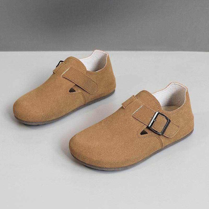 [Customized] ZY8583 new board shoes 2025 spring and autumn season belt buckle versatile suede women's shoes casual thin sole resistance