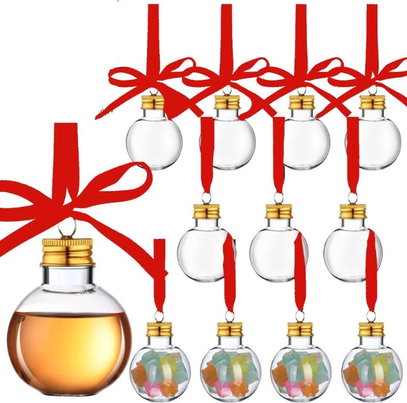 Set of 20 Clear Fillable Christmas Hanging Ornament Delicate Craftable Baubles for Holiday Tree Decoration and Parties