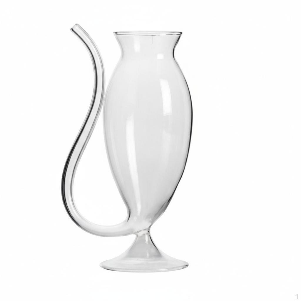 Fanged Glass Heat Resistant Vino Creative Juice Cup with Tube for Cocktail Enthusiasts,