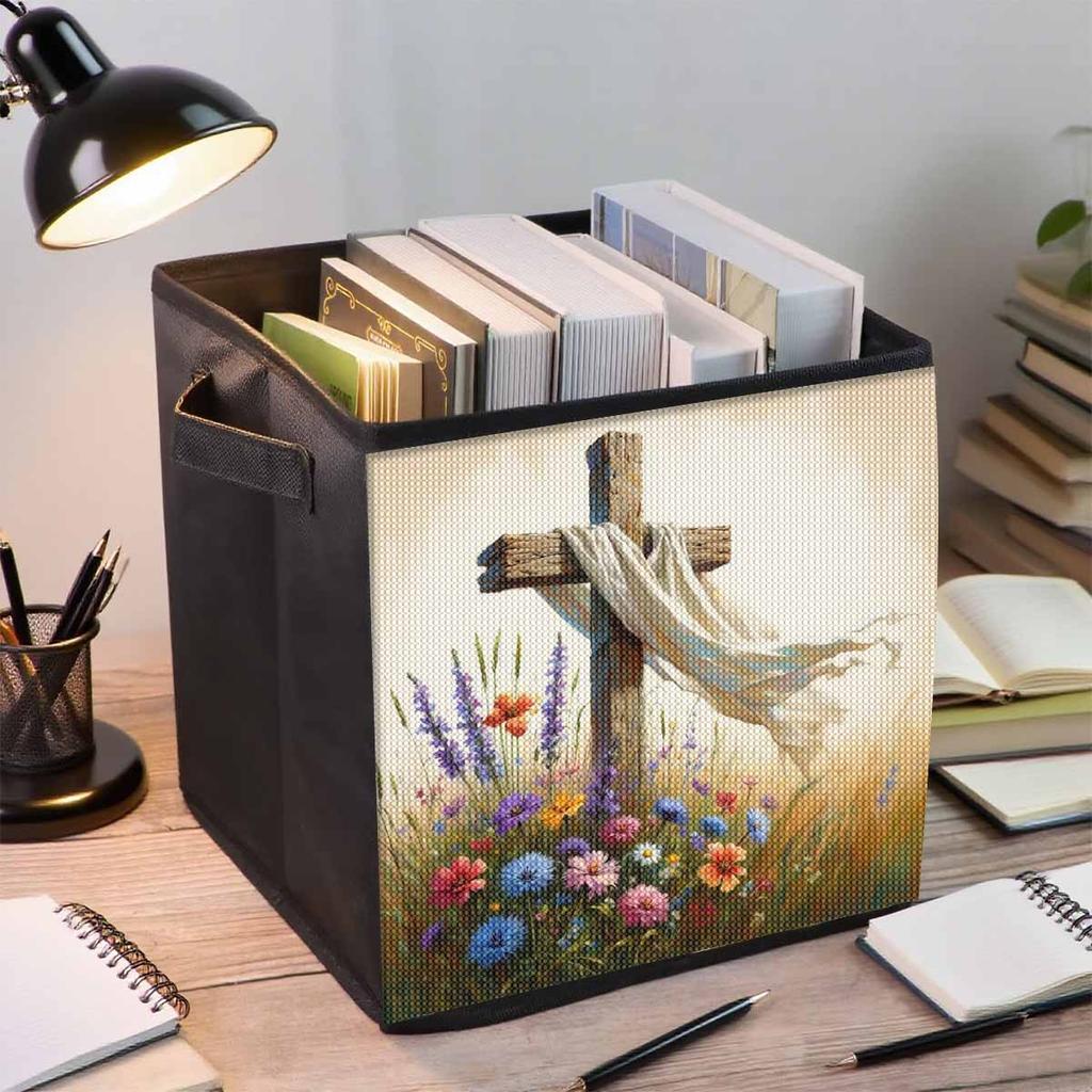 Graves and Crosses 5D Diamond Painting Storage Basket Full Round Drill Mosaic Diamond Embroidery Cross Stitch Kits Home Decor Home Decor