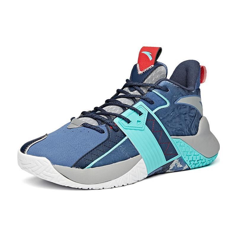 New Anta Cement Busters Low Top Basketball Shoes Men's Blue Gray 112041610-5