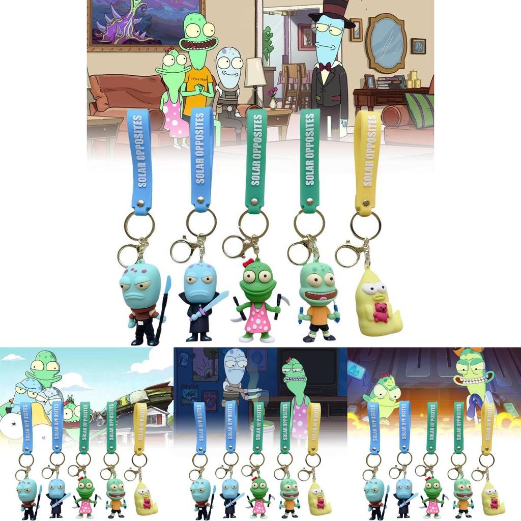 Creative Cartoon Alien Keychain Pvc Keyring For Fun Gift Ideas Unique Modern Art Style
